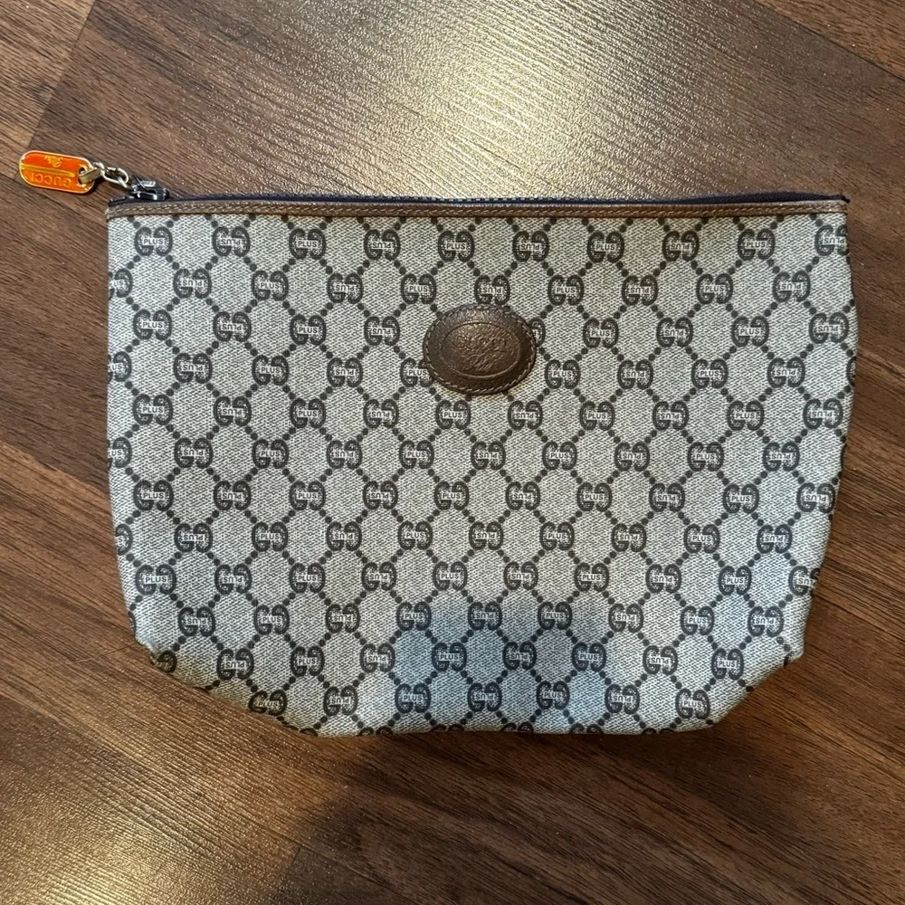 Gucci Plus Authentic Coated Canvas Monogram Pouch